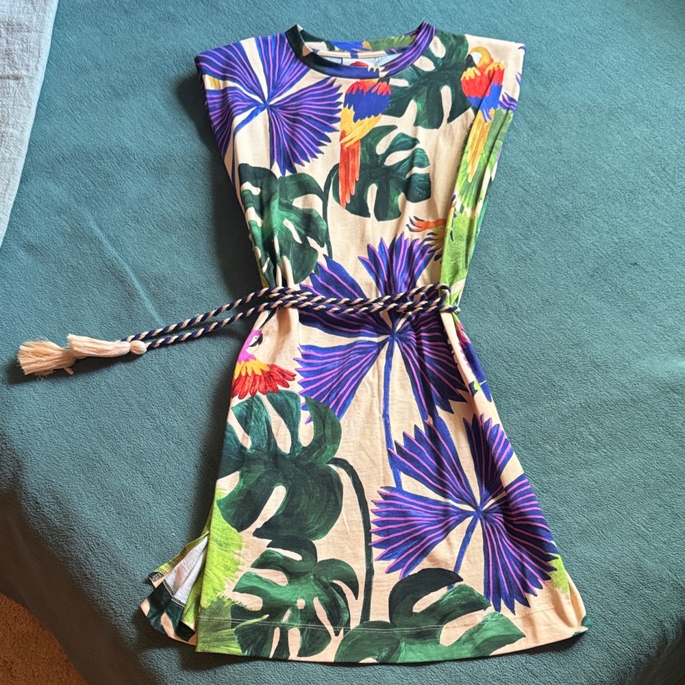 Farm Rio Floral Tropical Dress with Belt XS